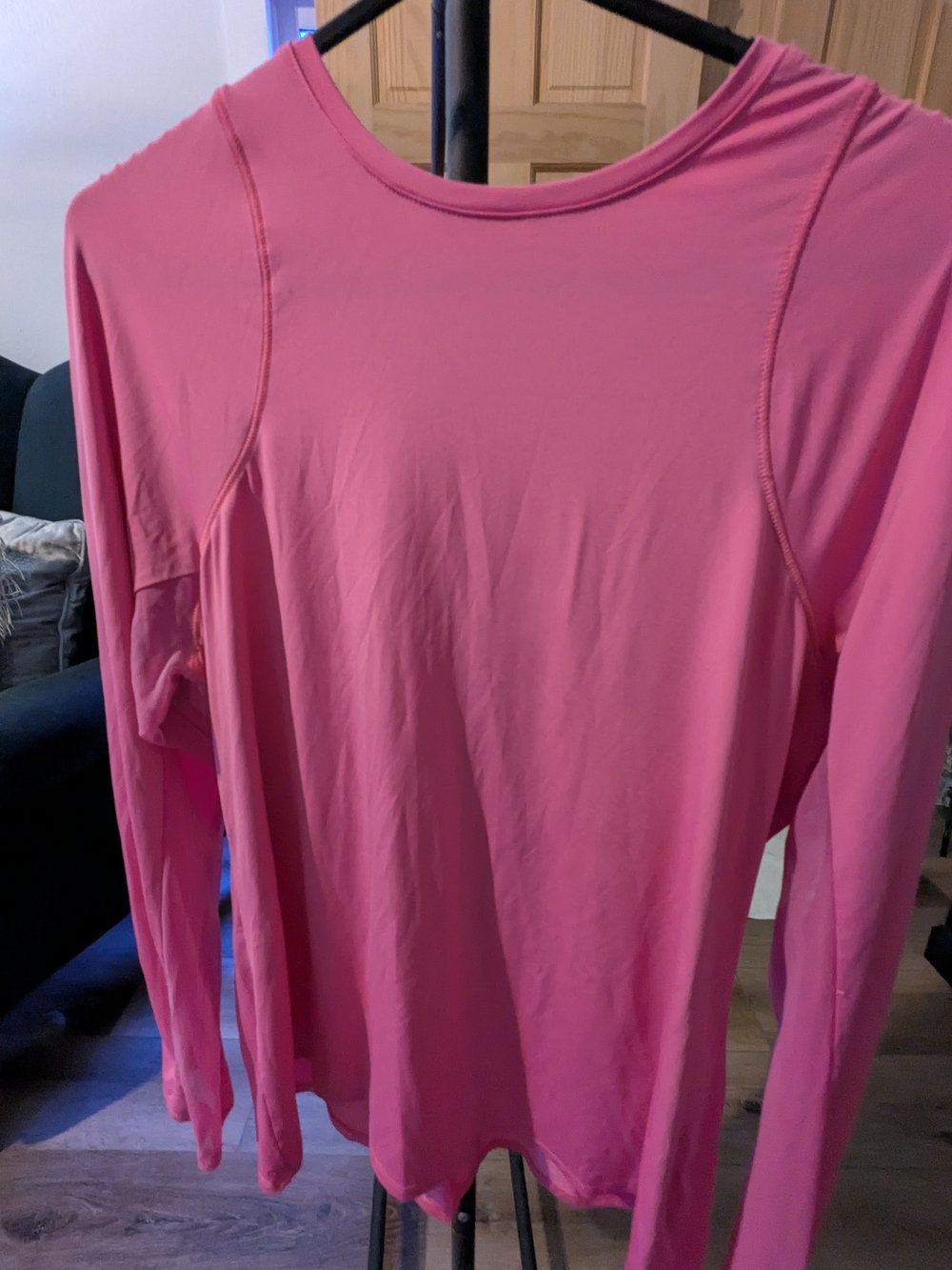 Lucky In . Love Women’s Long Sleeve Pink Crewneck Top